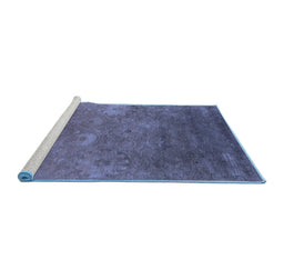 Sideview of Machine Washable Oriental Blue Industrial Rug, wshurb2645blu
