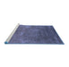 Sideview of Machine Washable Oriental Blue Industrial Rug, wshurb2645blu