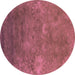 Round Oriental Pink Industrial Rug, urb2645pnk