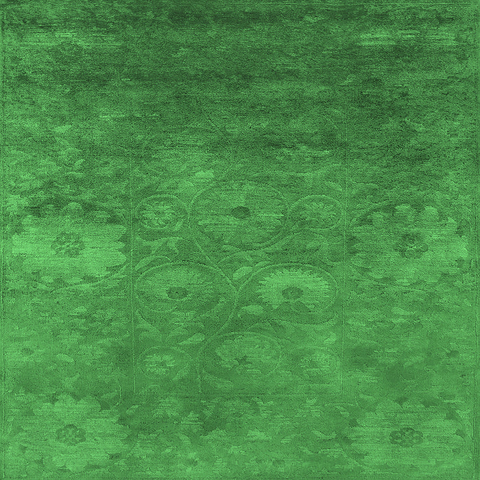 Square Oriental Emerald Green Industrial Rug, urb2645emgrn
