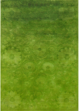Mid-Century Modern Green Oriental Rug, urb2645