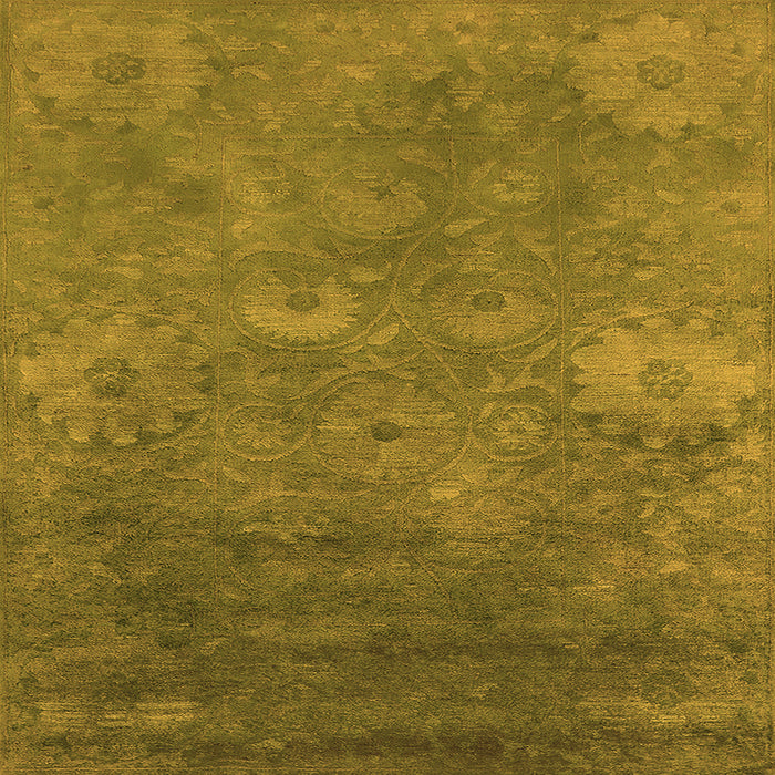 Square Machine Washable Oriental Orange Industrial Area Rugs, wshurb2645org