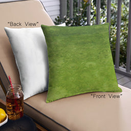Front View of Mid-Century Modern Urban Square Green Throw Pillow, 18 inch by 18 inch, pwurb2645