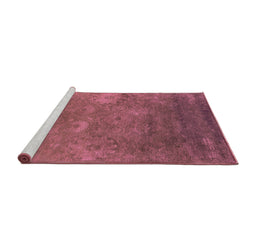 Sideview of Machine Washable Oriental Pink Industrial Rug, wshurb2645pnk