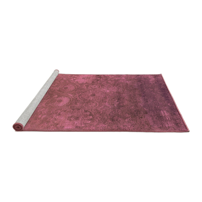 Sideview of Machine Washable Oriental Pink Industrial Rug, wshurb2645pnk