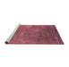 Sideview of Machine Washable Oriental Pink Industrial Rug, wshurb2645pnk