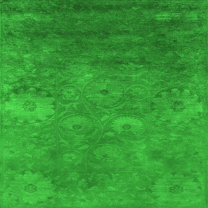 Square Oriental Green Industrial Rug, urb2645grn