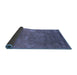 Sideview of Oriental Blue Industrial Rug, urb2645blu