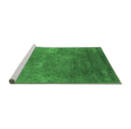 Sideview of Machine Washable Oriental Emerald Green Industrial Area Rugs, wshurb2645emgrn