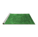 Sideview of Machine Washable Oriental Emerald Green Industrial Area Rugs, wshurb2645emgrn