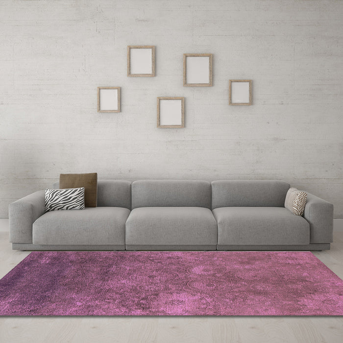 Machine Washable Oriental Purple Industrial Area Rugs in a Living Room, wshurb2645pur