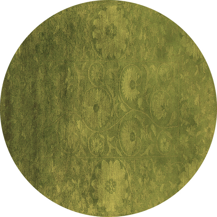 Round Oriental Brown Industrial Rug, urb2645brn