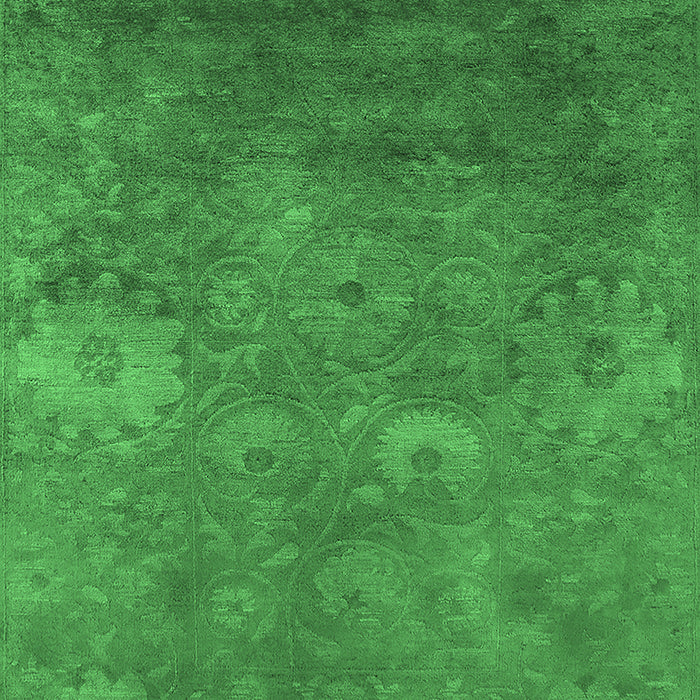 Machine Washable Oriental Emerald Green Industrial Area Rugs, wshurb2645emgrn