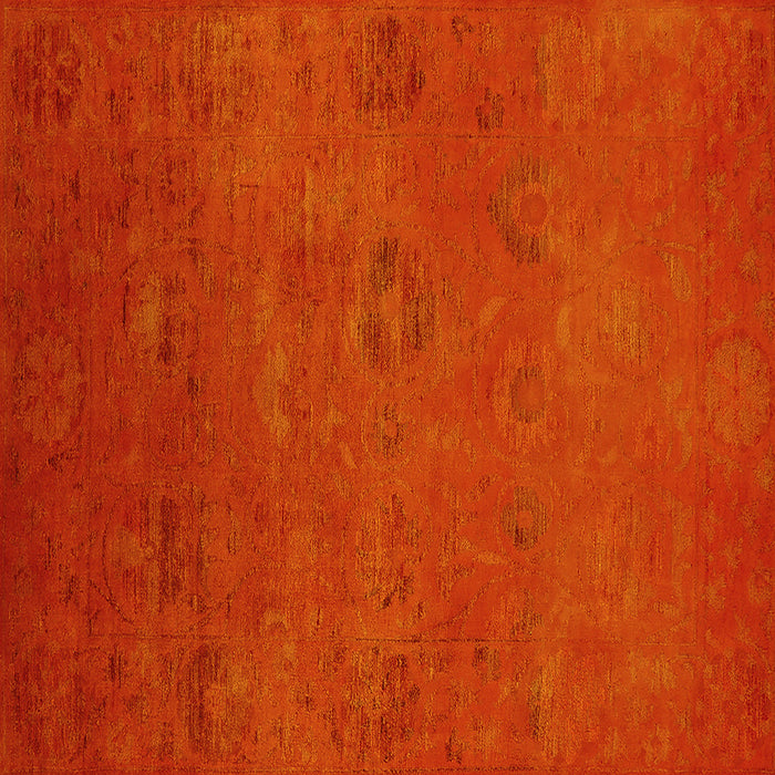 Square Machine Washable Oriental Yellow Industrial Rug, wshurb2646yw