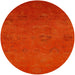 Round Mid-Century Modern Red Oriental Rug, urb2646