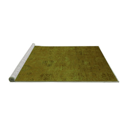 Sideview of Machine Washable Oriental Green Industrial Area Rugs, wshurb2646grn