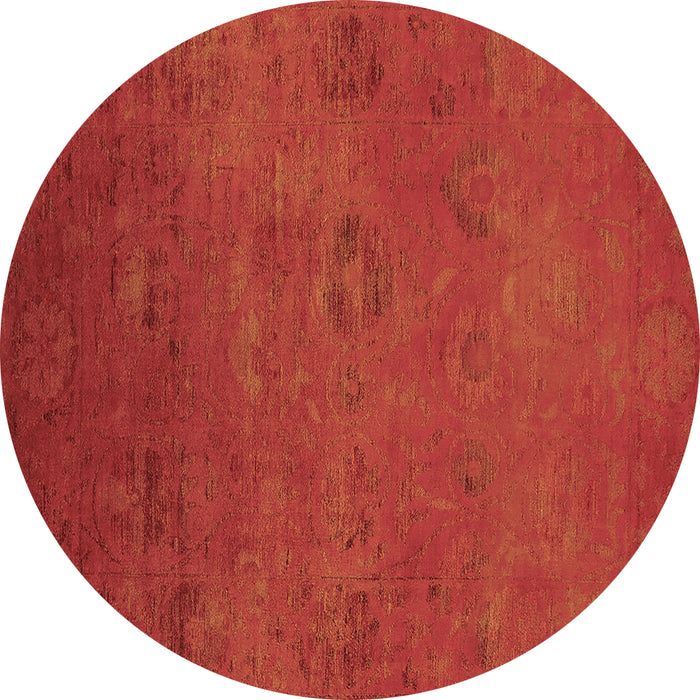 Round Machine Washable Oriental Brown Industrial Rug, wshurb2646brn