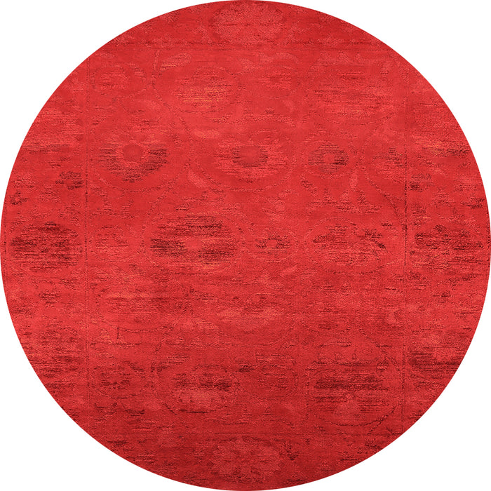 Round Oriental Orange Industrial Rug, urb2646org