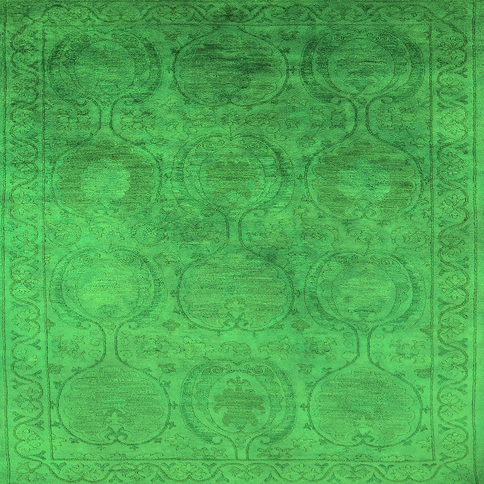 Square Oriental Green Industrial Rug, urb2647grn
