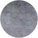 Round Mid-Century Modern Dark Gray Oriental Rug, urb2647