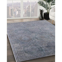 Mid-Century Modern Dark Gray Oriental Rug, urb2647