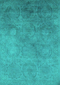 Oriental Turquoise Industrial Rug, urb2647turq