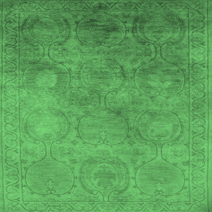 Square Oriental Emerald Green Industrial Rug, urb2647emgrn
