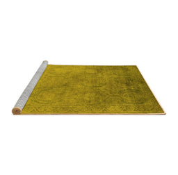 Sideview of Machine Washable Oriental Yellow Industrial Rug, wshurb2647yw