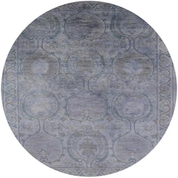 Round Machine Washable Industrial Modern Dark Gray Rug, wshurb2647