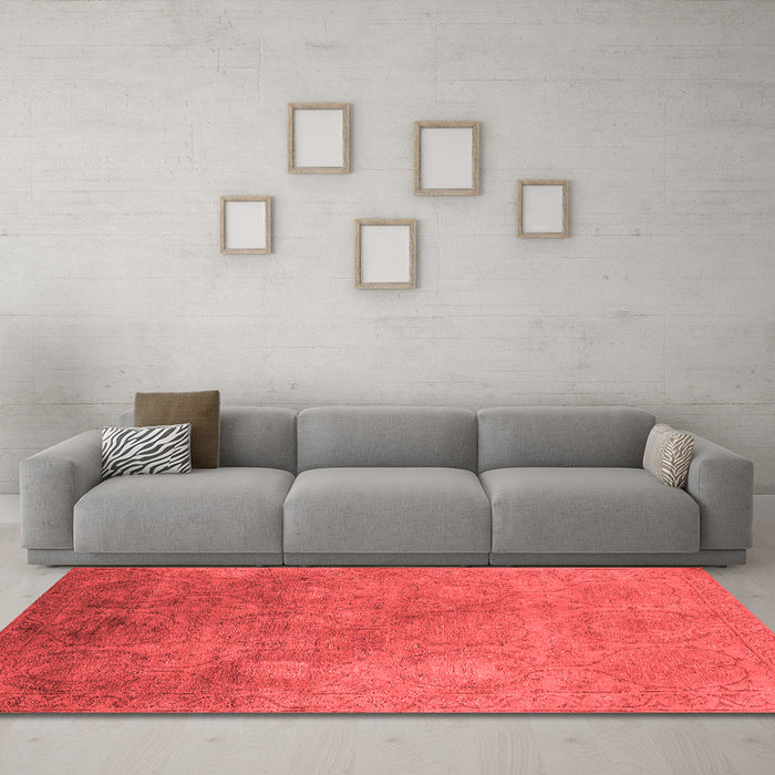 Industrial Red Washable Rugs