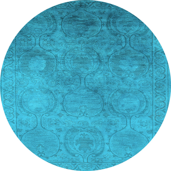 Round Oriental Light Blue Industrial Rug, urb2647lblu