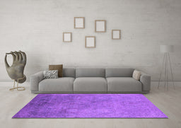 Machine Washable Oriental Purple Industrial Area Rugs in a Living Room, wshurb2647pur