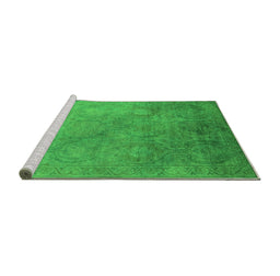 Sideview of Machine Washable Oriental Green Industrial Area Rugs, wshurb2647grn