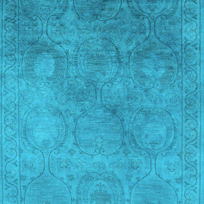 Machine Washable Oriental Light Blue Industrial Rug, wshurb2647lblu