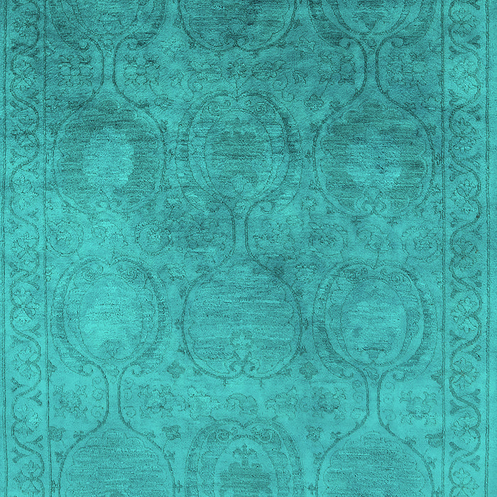 Machine Washable Oriental Turquoise Industrial Area Rugs, wshurb2647turq