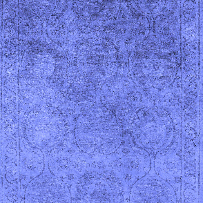 Machine Washable Oriental Blue Industrial Rug, wshurb2647blu