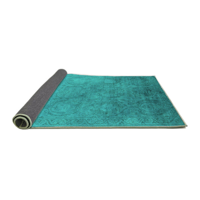 Sideview of Oriental Turquoise Industrial Rug, urb2647turq