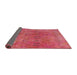 Sideview of Mid-Century Modern Crimson Red Oriental Rug, urb2648