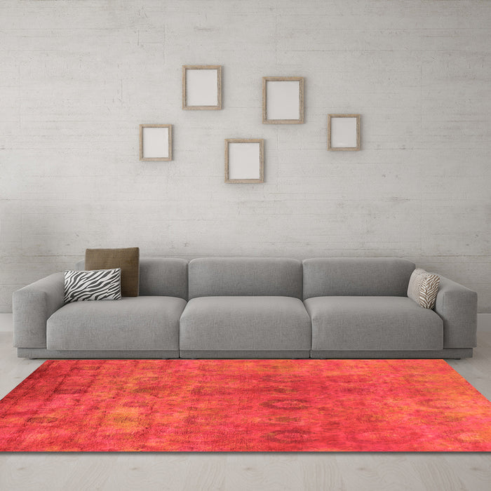 Machine Washable Oriental Orange Industrial Area Rugs in a Living Room, wshurb2648org