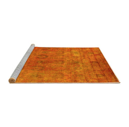 Sideview of Machine Washable Oriental Yellow Industrial Rug, wshurb2648yw