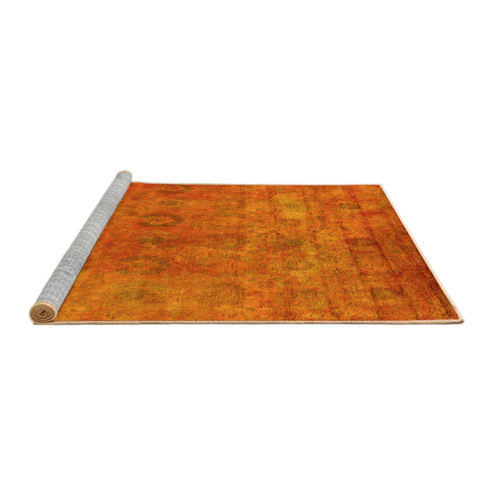 Sideview of Machine Washable Oriental Yellow Industrial Rug, wshurb2648yw
