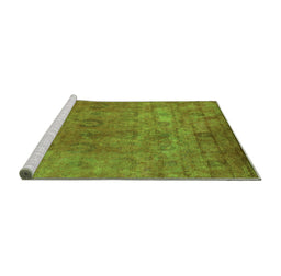 Sideview of Machine Washable Oriental Green Industrial Area Rugs, wshurb2648grn
