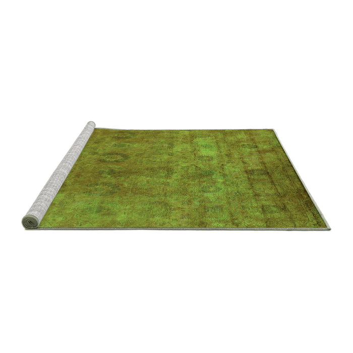 Sideview of Machine Washable Oriental Green Industrial Area Rugs, wshurb2648grn