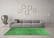 Machine Washable Oriental Emerald Green Industrial Area Rugs in a Living Room,, wshurb2648emgrn