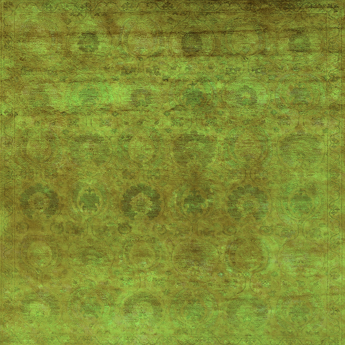 Square Machine Washable Oriental Green Industrial Area Rugs, wshurb2648grn