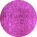 Round Oriental Purple Industrial Rug, urb2648pur