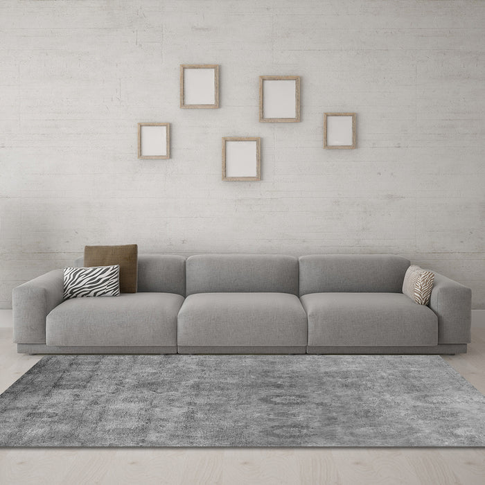 Machine Washable Oriental Gray Industrial Rug in a Living Room,, wshurb2648gry