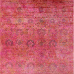 Square Machine Washable Industrial Modern Crimson Red Rug, wshurb2648