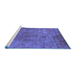 Sideview of Machine Washable Oriental Blue Industrial Rug, wshurb2648blu