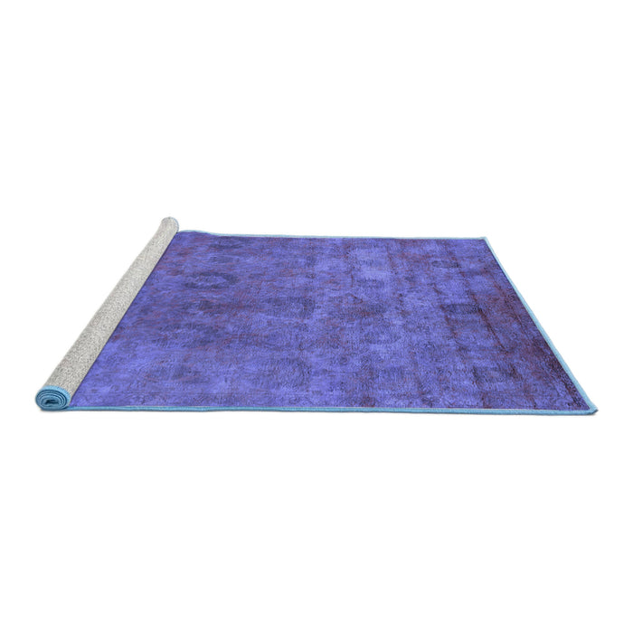 Sideview of Machine Washable Oriental Blue Industrial Rug, wshurb2648blu